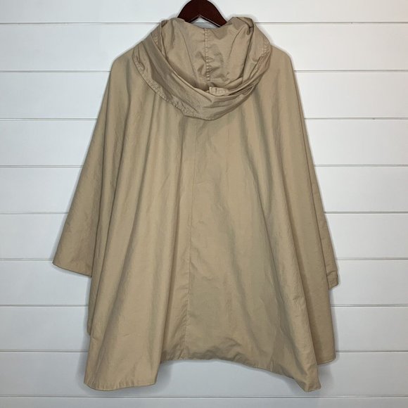 CASCO BAY WOOL WORKS Cape One Size Khaki Beige Horn Toggle Buttons Circular VTG - Picture 7 of 9